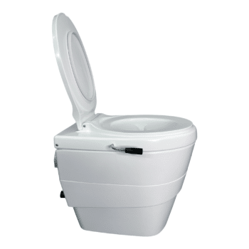 Thinktank composting toilet lid open